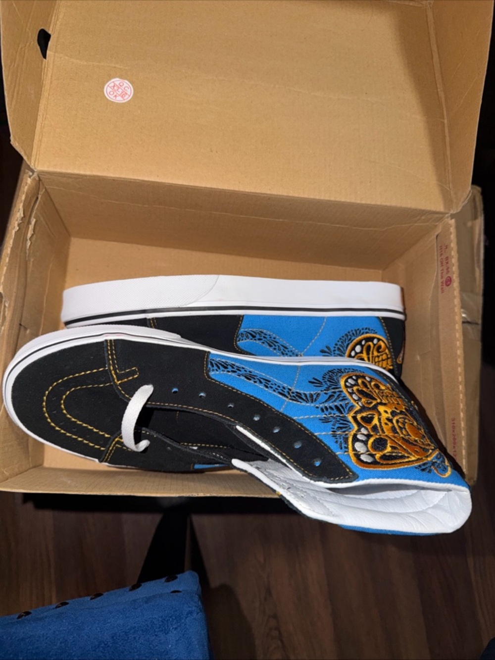 VANS SK8-HI Dia De Muertos Sneaker Black Butterfly Golf Skull Sz 9 Men W 10.5 - Picture 3 of 5